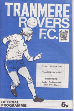 Tranmere Rovers v Brentford Match Programme 1975-11-07